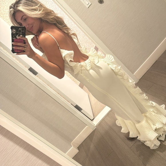 Revolve DELFI White Ruffle-Detail Midi Dress - Picture 4 of 4